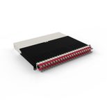 Patchbox patchbox.one Kabeleinzugssystem 8RU/STP (0,8 m) mit 24 Kassetten, Patchkabel Cat. 6a, U/FTP, PoE, Kabel rot