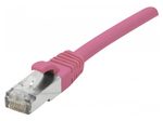 Exertis Connect Patchkabel Cat. 6A, S/FTP (PiMF), halogenfrei, mit Rastnasenschutz, rosa, 0,3 m