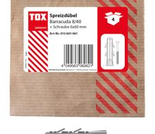 TOX BARRACUDA Dübel mit Schrauben 8 x 40 mm, 4 St.