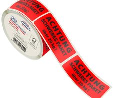 AVERY Zweckform Warnetiketten "Schweres Paket über 20 kg" neonrot 100 mm x 50 mm