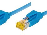Tecline Patchkabel Cat. 6A (ISO/IEC), S/FTP, halogenfrei, mit Rastnasenschutz, blau, 0,3 m