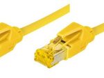 Tecline Patchkabel Cat. 6A (ISO/IEC), S/FTP, halogenfrei, mit Rastnasenschutz, gelb, 0,3 m