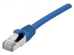 Exertis Connect Patchkabel Cat. 6A, S/FTP (PiMF), halogenfrei, mit Rastnasenschutz, blau, 0,5 m