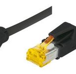 Tecline Patchkabel Cat. 6A (ISO/IEC), S/FTP, halogenfrei, mit Rastnasenschutz, schwarz, 0,3 m