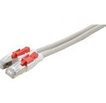 Exertis Connect Patchkabel Cat. 6A, S/FTP (PiMF), verriegelbar, grau, 0,5 m