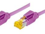 Tecline Patchkabel Cat. 6A (ISO/IEC), S/FTP, halogenfrei, mit Rastnasenschutz, erikaviolett, 0,3 m