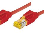 Tecline Patchkabel Cat. 6A (ISO/IEC), S/FTP, halogenfrei, mit Rastnasenschutz, rot, 0,3 m
