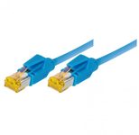 Tecline Patchkabel Cat. 6A (ISO/IEC), S/FTP (PiMF), halogenfrei, mit Rastnasenschutz, blau, 1,5 m