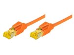 Tecline Patchkabel Cat. 6A (ISO/IEC), S/FTP, halogenfrei, mit Rastnasenschutz, orange, 0,3 m