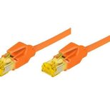 Tecline Patchkabel Cat. 6A (ISO/IEC), S/FTP, halogenfrei, mit Rastnasenschutz, orange, 7,5 m