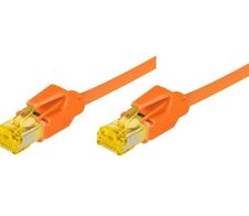 Tecline Patchkabel Cat. 6A (ISO/IEC), S/FTP, halogenfrei, mit Rastnasenschutz, orange, 3,0 m