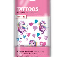 ROTH Klebetattoo Einhornportrait