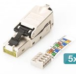 Digitus CAT 6A Feldanschlussstecker, STP Staubkappe, TIA 568-A,B,Profinet, 5 Stk.
