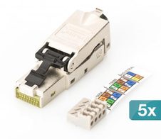 Digitus CAT 6A Feldanschlussstecker, STP Staubkappe, TIA 568-A,B,Profinet, 5 Stk.