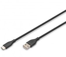 Digitus USB-C Silikon Anschlusskabel, 0,5m, schwarz