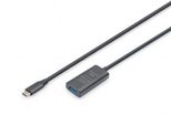 DIGITUS Aktives USB 3.2 Gen1 5G Verlängerungskabel, USB-C - USB-A, 5m