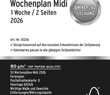 CHRONOPLAN Kalendereinlage Wochenplan Midi 2026