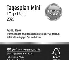 CHRONOPLAN Kalendereinlage Tagesplan Mini 2026