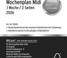 CHRONOPLAN Kalendereinlage Wochenplan Midi 2026