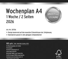 CHRONOPLAN Kalendereinlage Wochenplan A4 2026