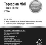 CHRONOPLAN Kalendereinlage Tagesplan Midi 2026