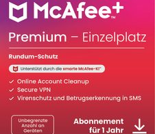 McAfee+ Premium - Individual - Abonnement-Lizenz (1 Jahr) - Download - Win, Mac, Android, iOS - Deutsch - R
