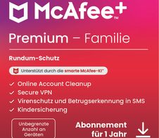 McAfee+ Premium - Family - Abonnement-Lizenz (1 Jahr) - Download - Win, Mac, Android, iOS - Deutsch - R