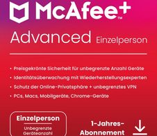 McAfee+ Advanced - Individual - Abonnement-Lizenz (1 Jahr) - Download - Win, Mac, Android, iOS - Deutsch - R