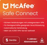 McAfee Safe Connect Premium - Abonnement-Lizenz (1 Jahr) - 5 Peripheriegeräte - Download - ESD - Win, Android, iOS
