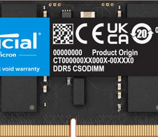 Crucial RAM 16GB (1x16GB) DDR5 6400MHz CSODIMM schwarz