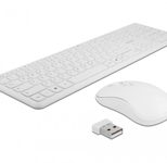 DeLOCK USB Tastatur und Maus Set 2,4 GHz kabellos weiß