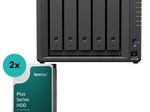 Synology DiskStation DS1525+ 5 Einschübe NAS-Server Leergehäuse (DS1525+) + 2x Synology Plus 3.5" SATA 6Gb/s Festplatte 8 TB