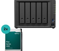 Synology DiskStation DS1525+ 5 Einschübe NAS-Server Leergehäuse (DS1525+) + 2x Synology Plus 3.5" SATA 6Gb/s Festplatte 16 TB