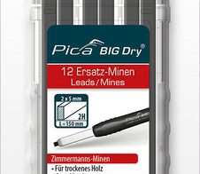 Pica Big Dry Bleistiftminen für Zimmermannsbleistift mit Druckmechanismus 2.0 - 5.0 mm graphite