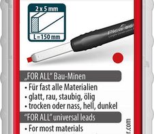 Pica Big Dry For All 6031 Bleistiftminen für Zimmermannsbleistift mit Druckmechanismus 2.0 - 5.0 mm rot