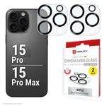 DISPLEX Full Cover Camera Lens Glass, iPhone 15 Pro/15 Pro Max (2 Stück)