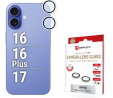 DISPLEX Premium Camera Lens Glass, Apple iPhone 16/16 Plus/17 (Einzelringe)