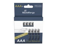MediaRange USB-Akkus mit Ladekabel Micro AAA 500 mAh, 4 St.