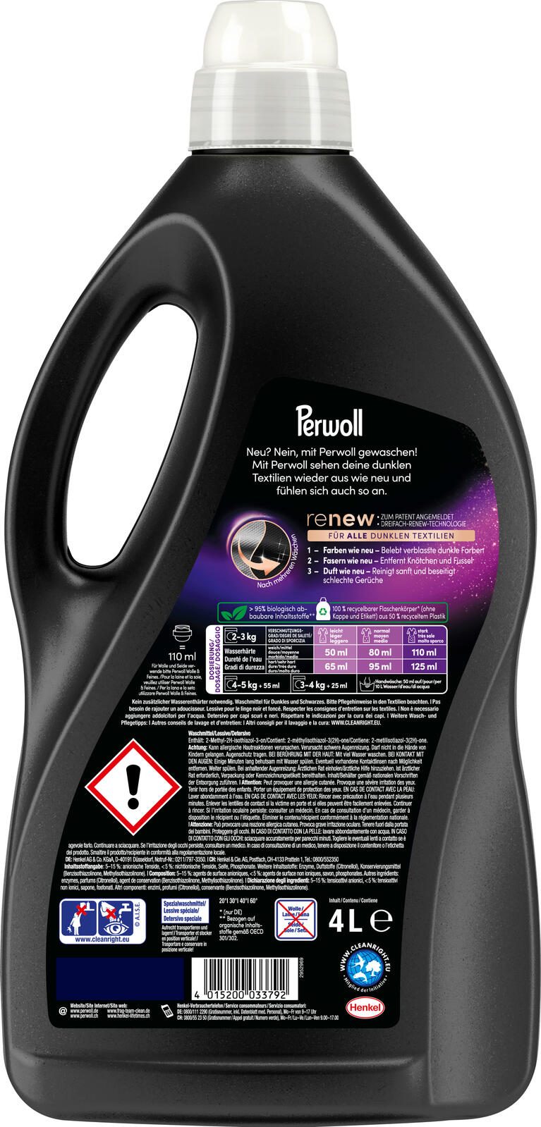 Perwoll BLACK renew Waschmittel frisch 4,0 l