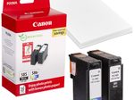 Canon PG-585 / CL-586 schwarz, color Druckerpatronen + Fotopapier, 2er-Set