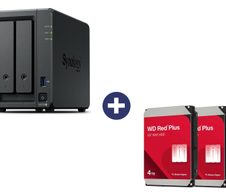 Synology Disk Station DS725+ NAS-Server (2 Schächte) + WD Red® Plus NAS Festplatte - 8 TB (2x 4 TB), 256 MB