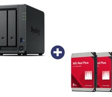 Synology Disk Station DS725+ NAS-Server (2 Schächte) + WD Red® Plus NAS Festplatte - 16 TB (2x 8 TB), 256 MB
