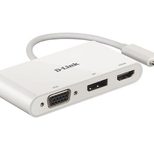 D-Link DUB-V310, USB-C 3-Port Video Adapter mit HDMI & Displayport & VGA