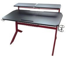 LC Power Gaming-Tisch LC-GD-1R Gaming-Tisch, schwarz/rot