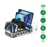 4smarts Ladestation Team 100W 5C/1A inkl. 6 Kabel, spacegrau