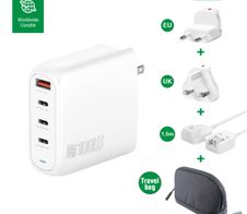 4smarts Ladegerät GaN Flex Pro (100W) 3xUSB-C & 1xUSB-A, Travel Edition - Weiß