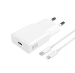 4smarts Netzladegerät PDPlug Slim 20W GaN 1C und USB-C auf Lightning Kabel 1,5m, weiß