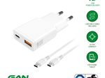 4smarts Netzladegerät PDPlug Slim Duos 20W GaN 1C+1A  und USB-C Kabel 1,5m, weiß