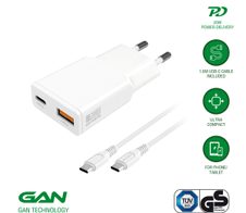 4smarts Netzladegerät PDPlug Slim Duos 20W GaN 1C+1A  und USB-C Kabel 1,5m, weiß