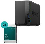 Synology DiskStation DS225+ 2 Einschübe NAS-Server Leergehäuse (DS225+) + 2x Synology Plus 3.5" SATA 6Gb/s Festplatte 16 TB